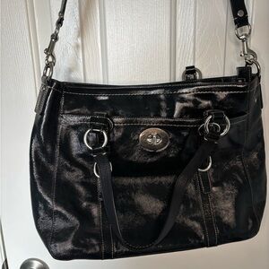 Coach Black Leather Shoulder Bag